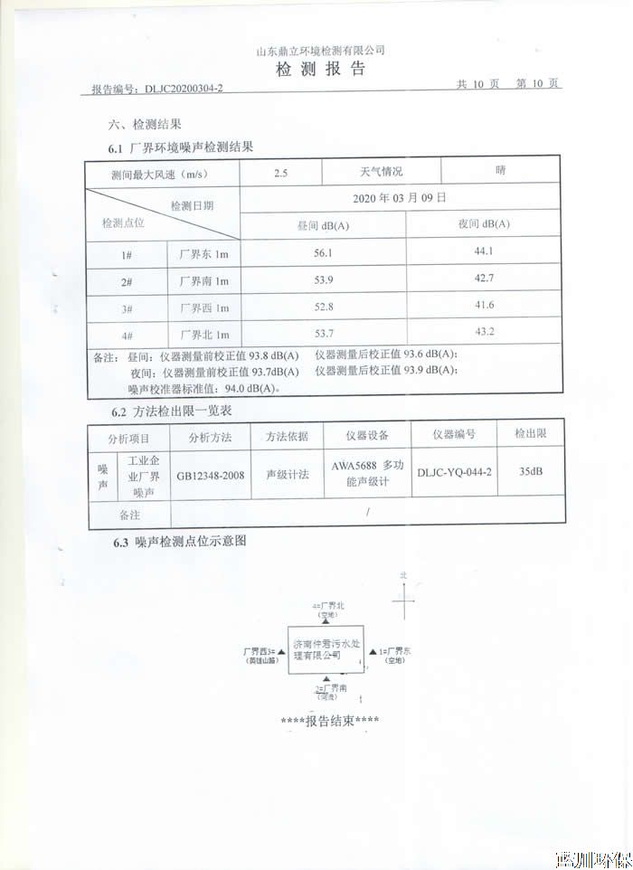 公示：仲君污水處理廠3月份檢測(cè)報(bào)告